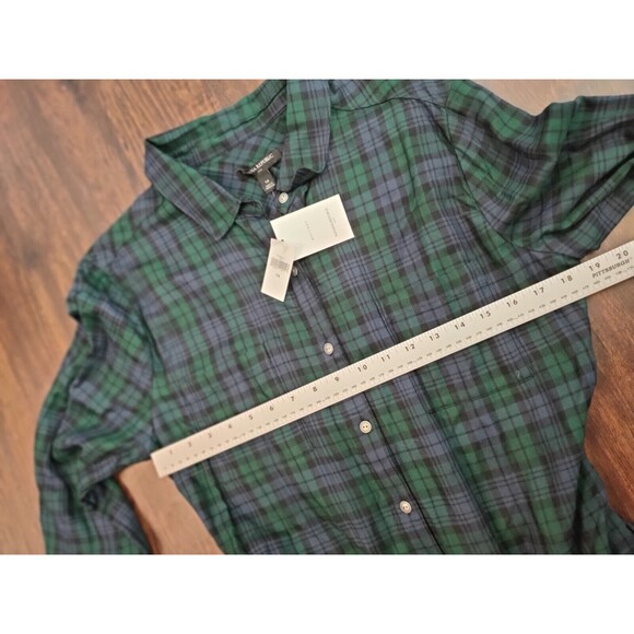 Banana Republic Women's Knee Length Long Sleeve Dresses Sz 14 Flannel Green - Picture 5 of 13